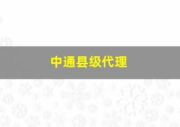 中通县级代理