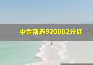 中金精选920002分红