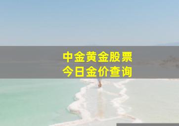 中金黄金股票今日金价查询