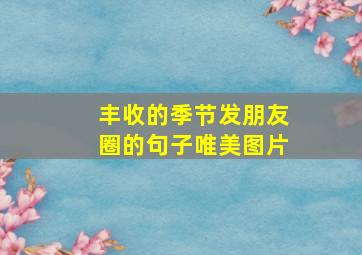 丰收的季节发朋友圈的句子唯美图片