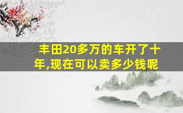 丰田20多万的车开了十年,现在可以卖多少钱呢