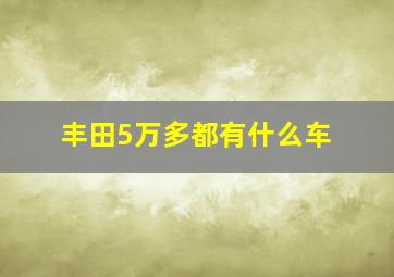 丰田5万多都有什么车