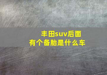 丰田suv后面有个备胎是什么车