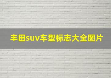 丰田suv车型标志大全图片