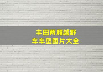 丰田两厢越野车车型图片大全