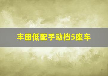 丰田低配手动挡5座车