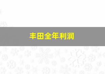 丰田全年利润