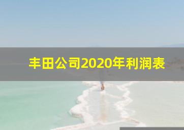 丰田公司2020年利润表