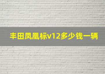 丰田凤凰标v12多少钱一辆