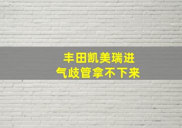 丰田凯美瑞进气歧管拿不下来