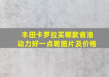 丰田卡罗拉买哪款省油动力好一点呢图片及价格