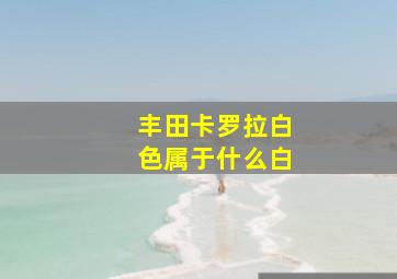 丰田卡罗拉白色属于什么白