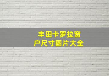 丰田卡罗拉窗户尺寸图片大全