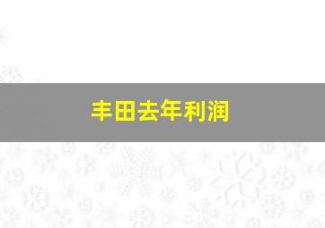 丰田去年利润