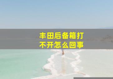 丰田后备箱打不开怎么回事