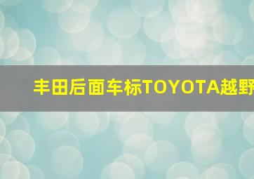 丰田后面车标TOYOTA越野