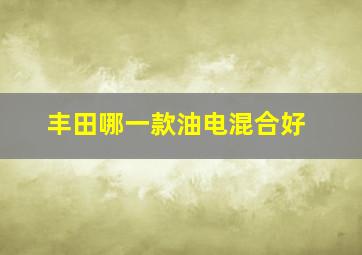 丰田哪一款油电混合好