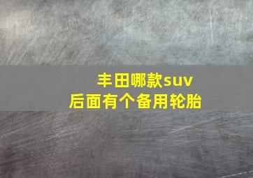 丰田哪款suv后面有个备用轮胎