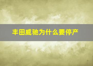 丰田威驰为什么要停产