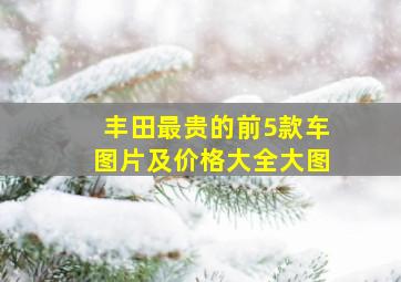 丰田最贵的前5款车图片及价格大全大图