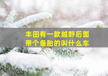 丰田有一款越野后面带个备胎的叫什么车