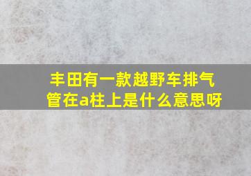 丰田有一款越野车排气管在a柱上是什么意思呀