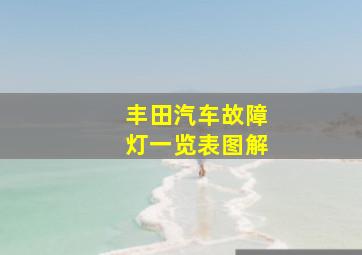 丰田汽车故障灯一览表图解