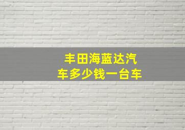 丰田海蓝达汽车多少钱一台车