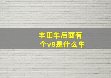 丰田车后面有个v8是什么车