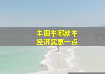 丰田车哪款车经济实惠一点