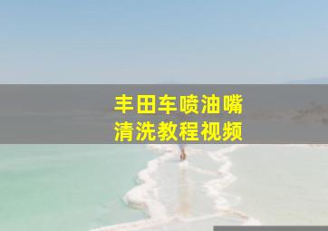 丰田车喷油嘴清洗教程视频