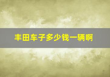 丰田车子多少钱一辆啊