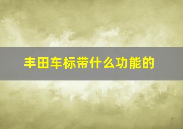 丰田车标带什么功能的