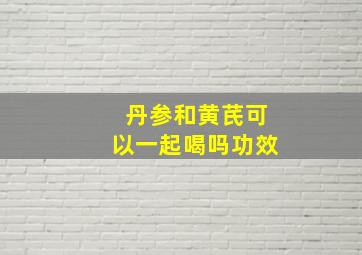 丹参和黄芪可以一起喝吗功效