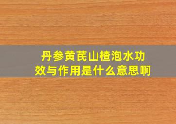 丹参黄芪山楂泡水功效与作用是什么意思啊