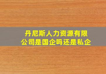 丹尼斯人力资源有限公司是国企吗还是私企