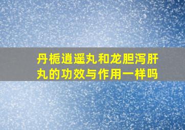 丹栀逍遥丸和龙胆泻肝丸的功效与作用一样吗