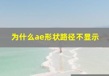 为什么ae形状路径不显示