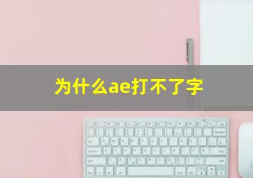 为什么ae打不了字