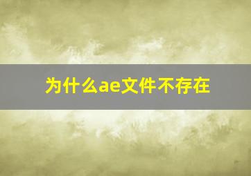 为什么ae文件不存在