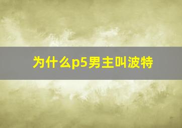 为什么p5男主叫波特