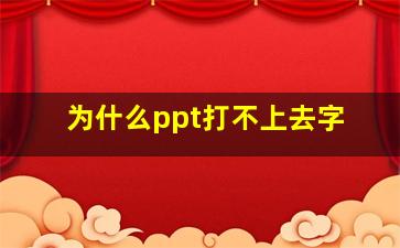 为什么ppt打不上去字