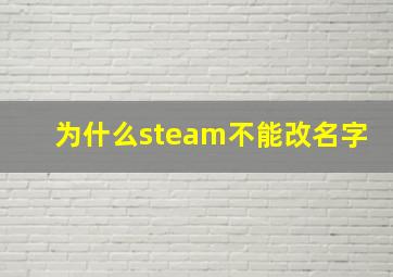 为什么steam不能改名字