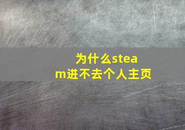 为什么steam进不去个人主页