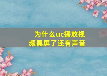 为什么uc播放视频黑屏了还有声音