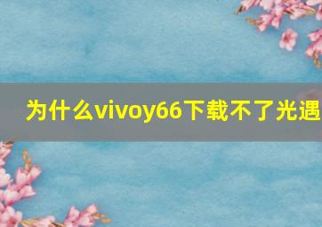 为什么vivoy66下载不了光遇