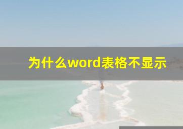 为什么word表格不显示