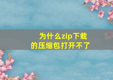 为什么zip下载的压缩包打开不了