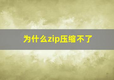 为什么zip压缩不了