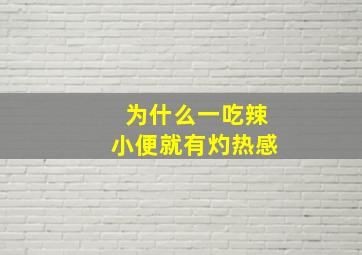 为什么一吃辣小便就有灼热感